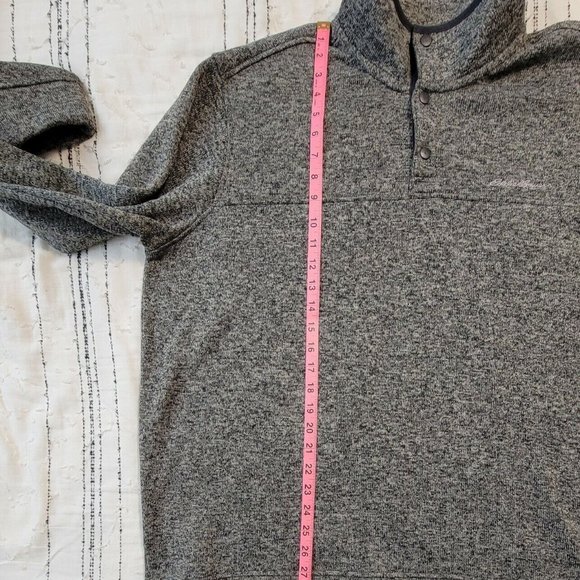 Eddie Bauer Sweater Mens XXL Charcoal Gray Radiator Fleece Pullover 1/4 … - Picture 5 of 11